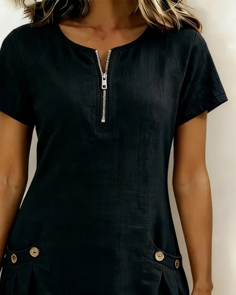Simen | Cotton Zip Dress