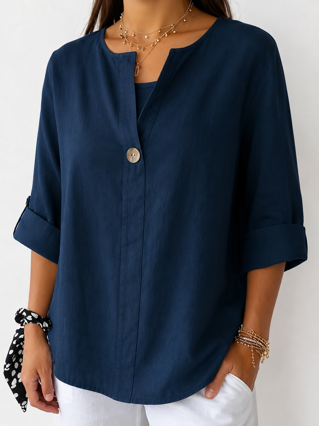 Zamma | Relaxed V-Neck Top