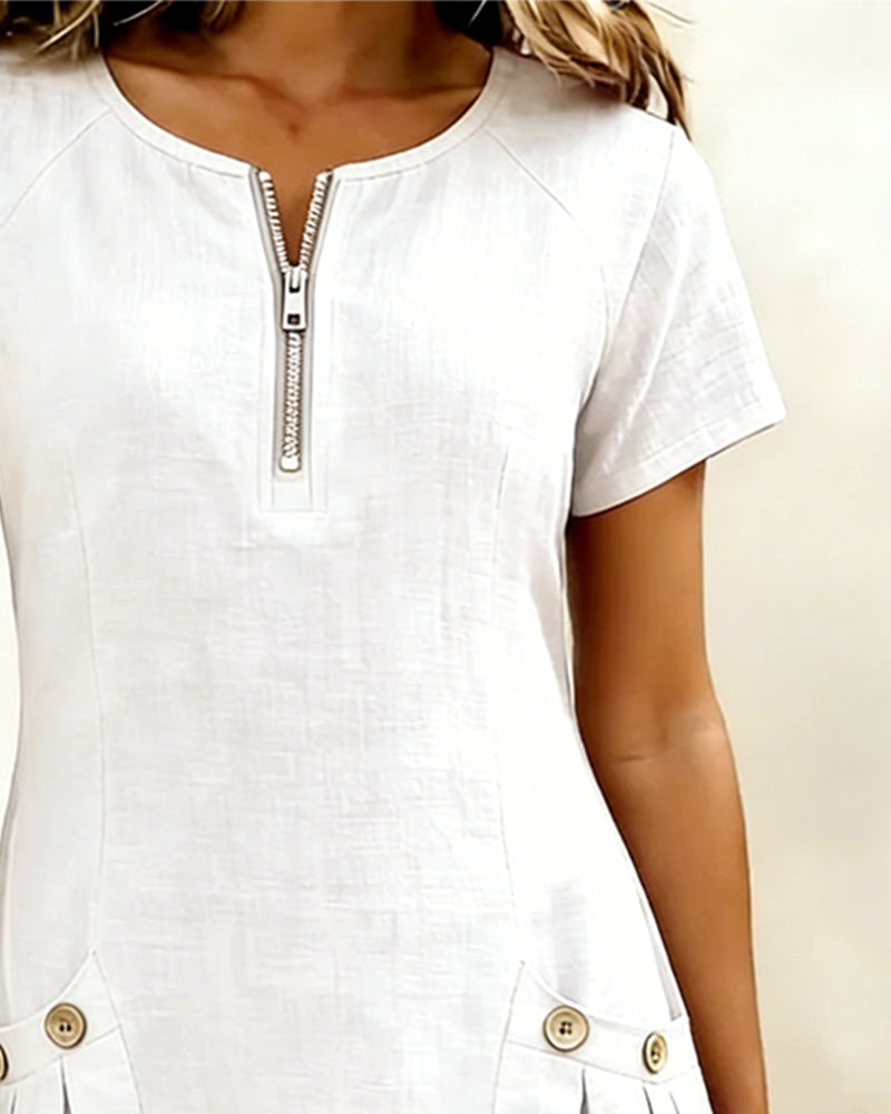 Simen | Cotton Zip Dress
