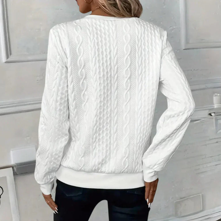 Casual Women’s V-Neck Sweater with Zipper – Comfort & Style