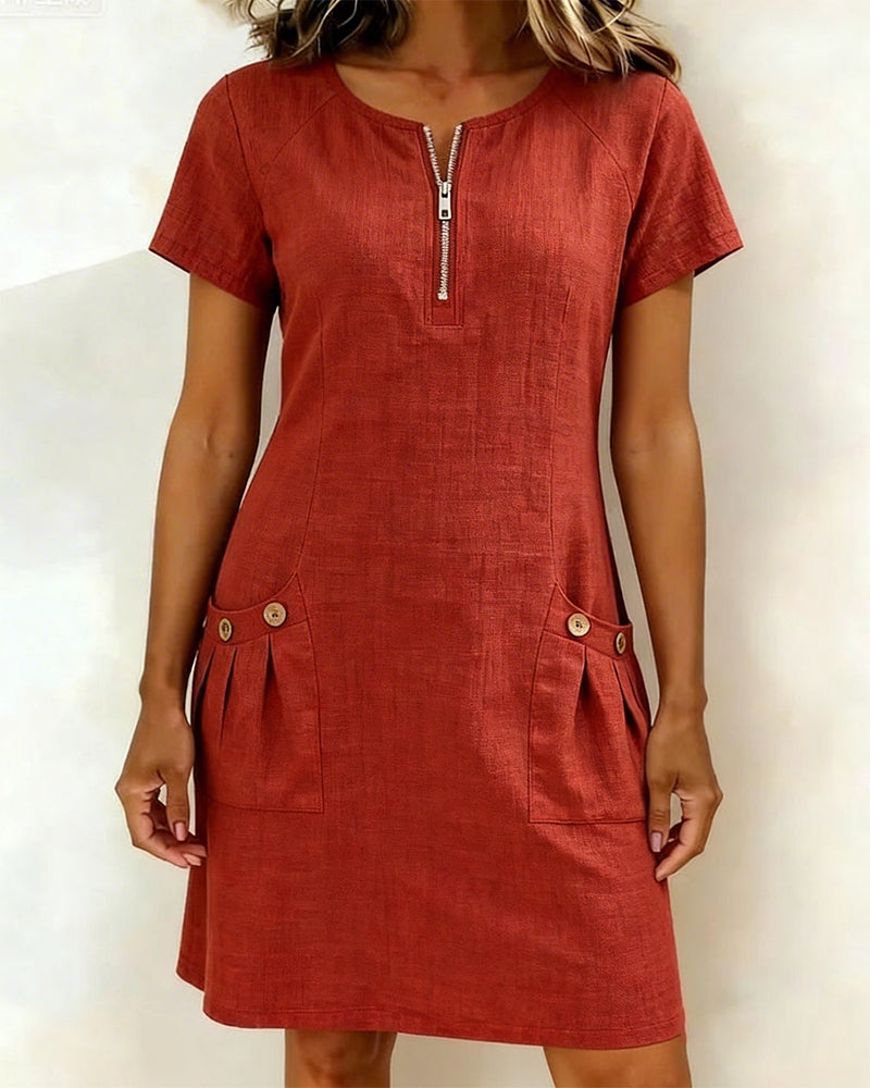 Simen | Cotton Zip Dress