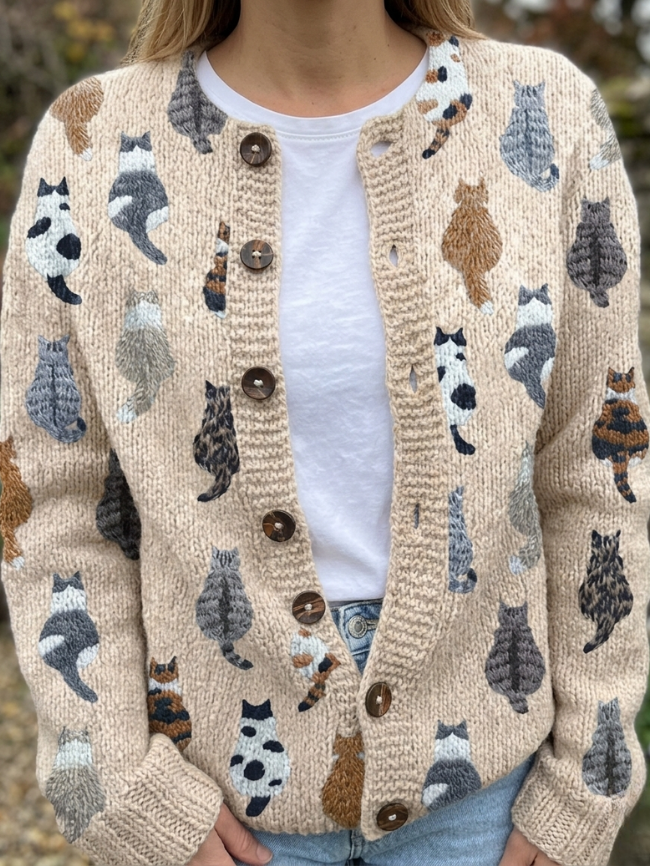 Alyssa | The Cat Print Cardigan